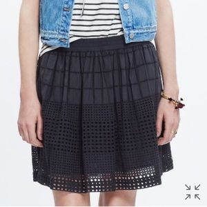 Madewell Black Beachhouse Eyelet Skirt