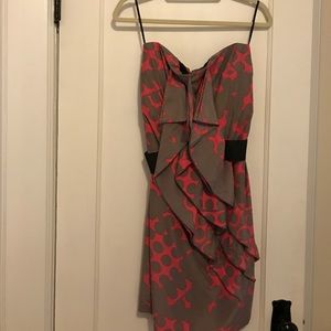 Reiss strapless pink/grey cocktail dress
