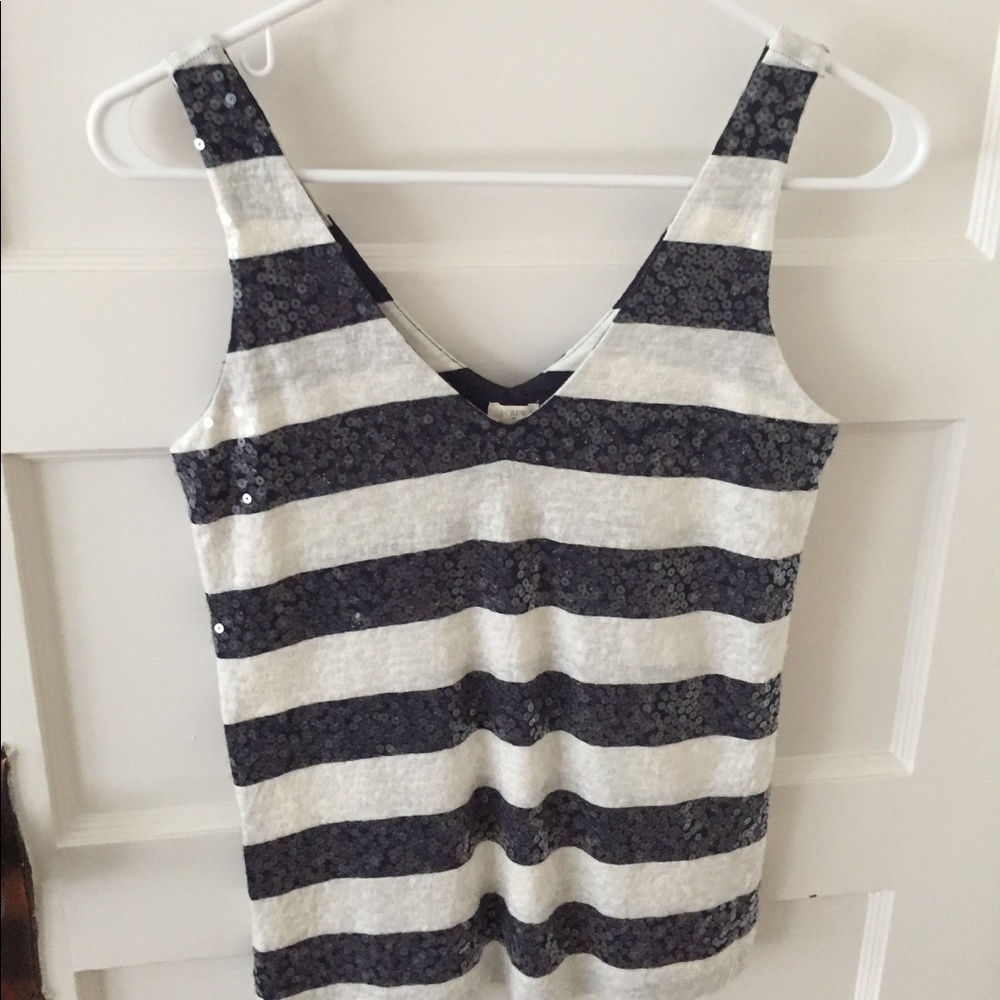 EUC J. Crew sequin v-neck tank