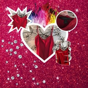 Express silk tank/cami with sequins