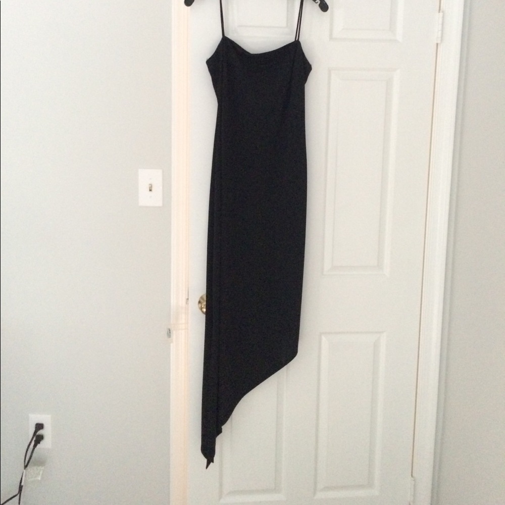 Black Midi Asym Dress Arianna by Rachel Kaye Size8