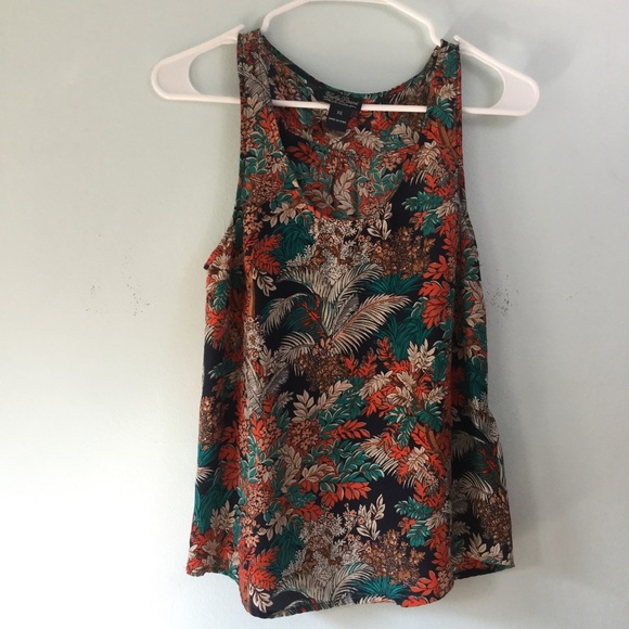 Lucky Brand XS Presley Tank 100% Silk Floral - Picture 3 of 8