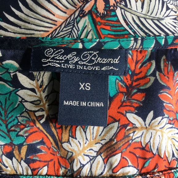 Lucky Brand XS Presley Tank 100% Silk Floral - Picture 5 of 8