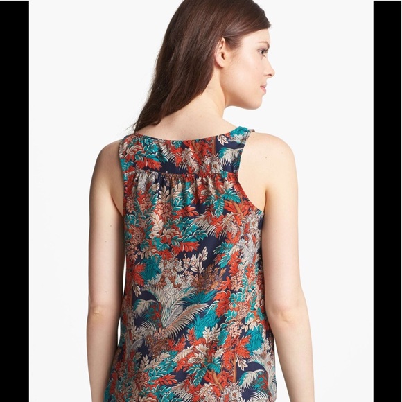 Lucky Brand XS Presley Tank 100% Silk Floral - Picture 2 of 8