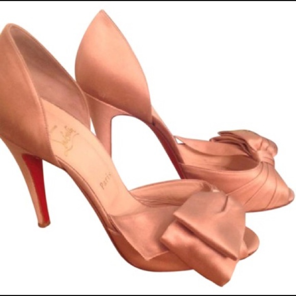 Christian Louboutin Bow T Dorcet 100- Nude  Pumps