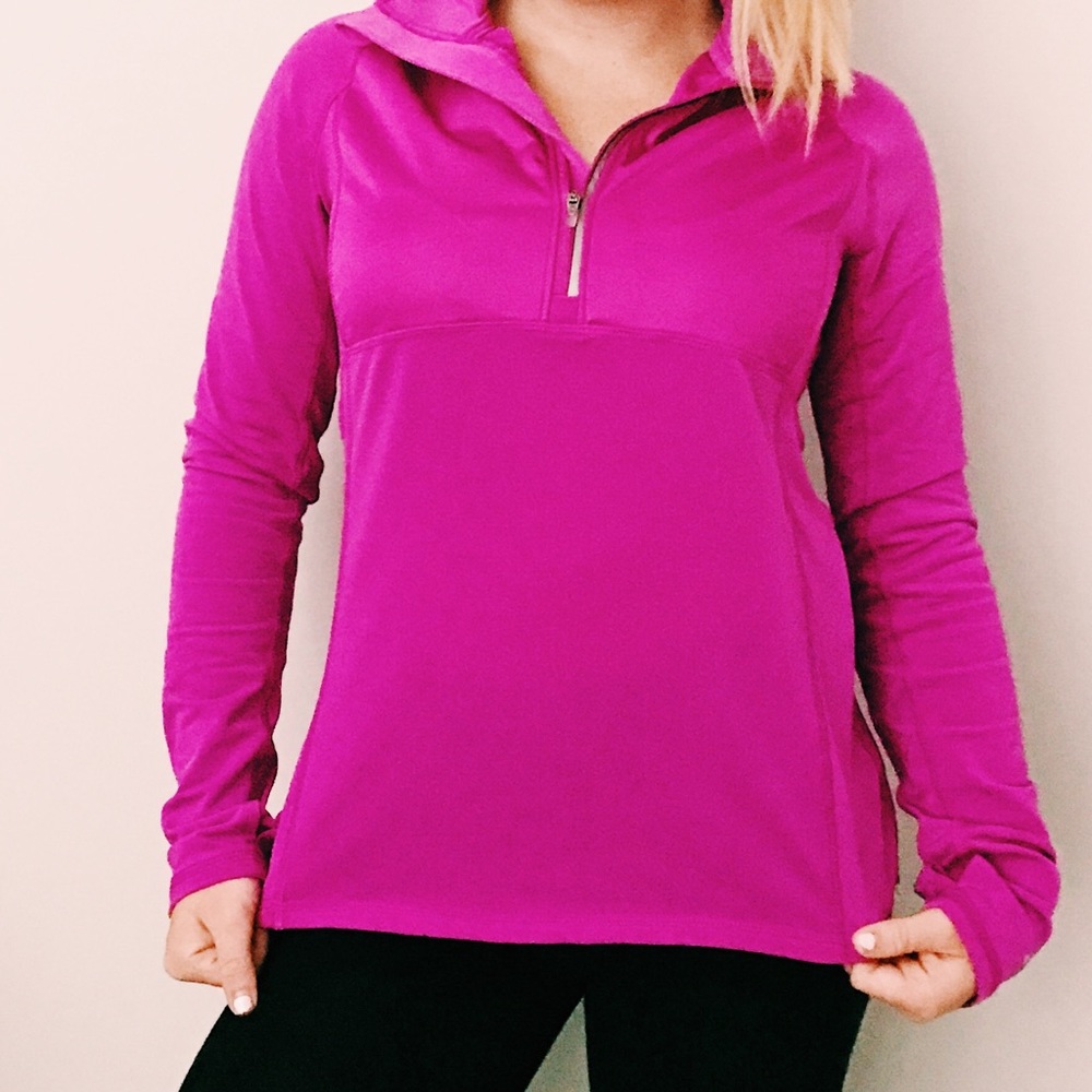 purple workout pull over