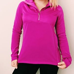 purple workout pull over