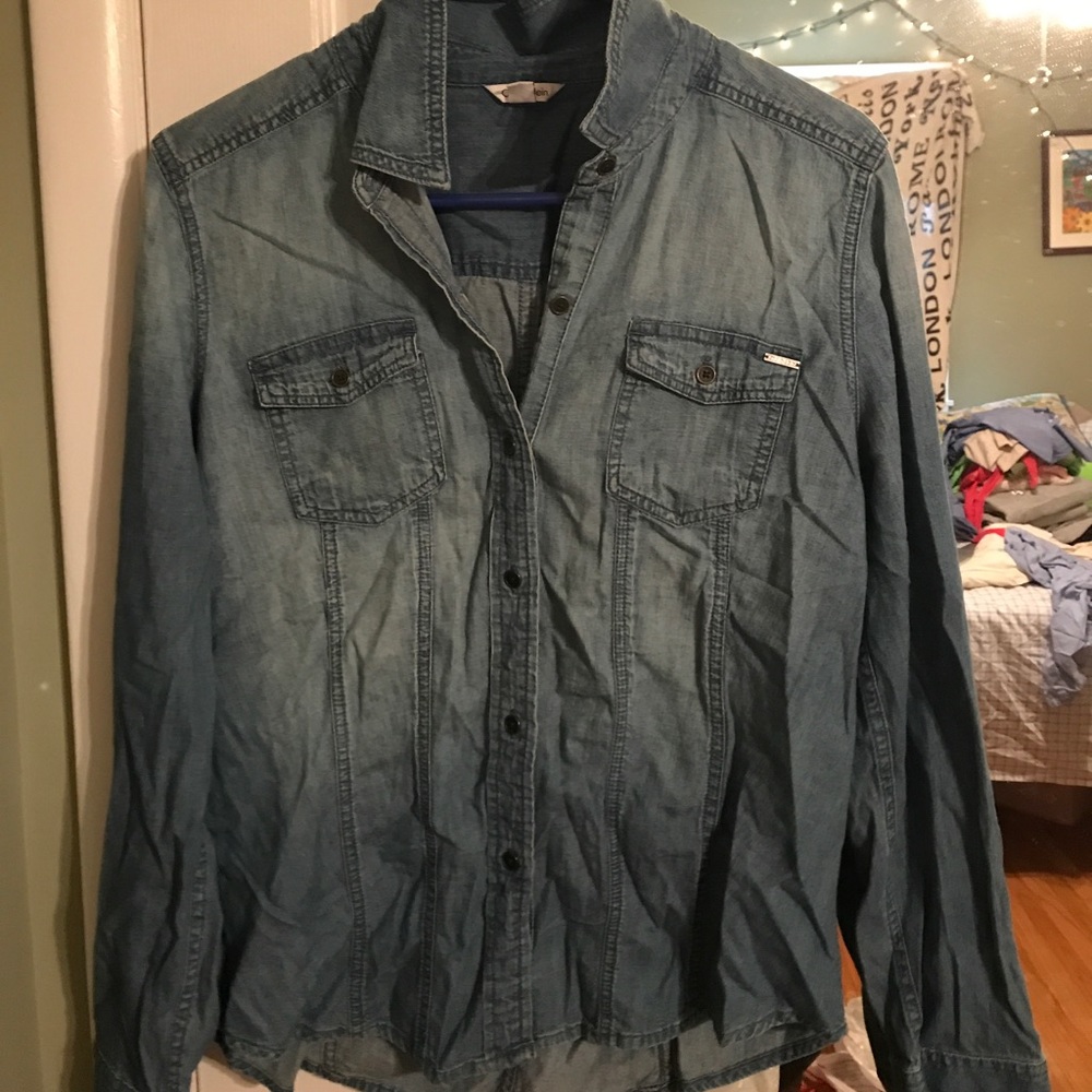 calvin klein denim shirt