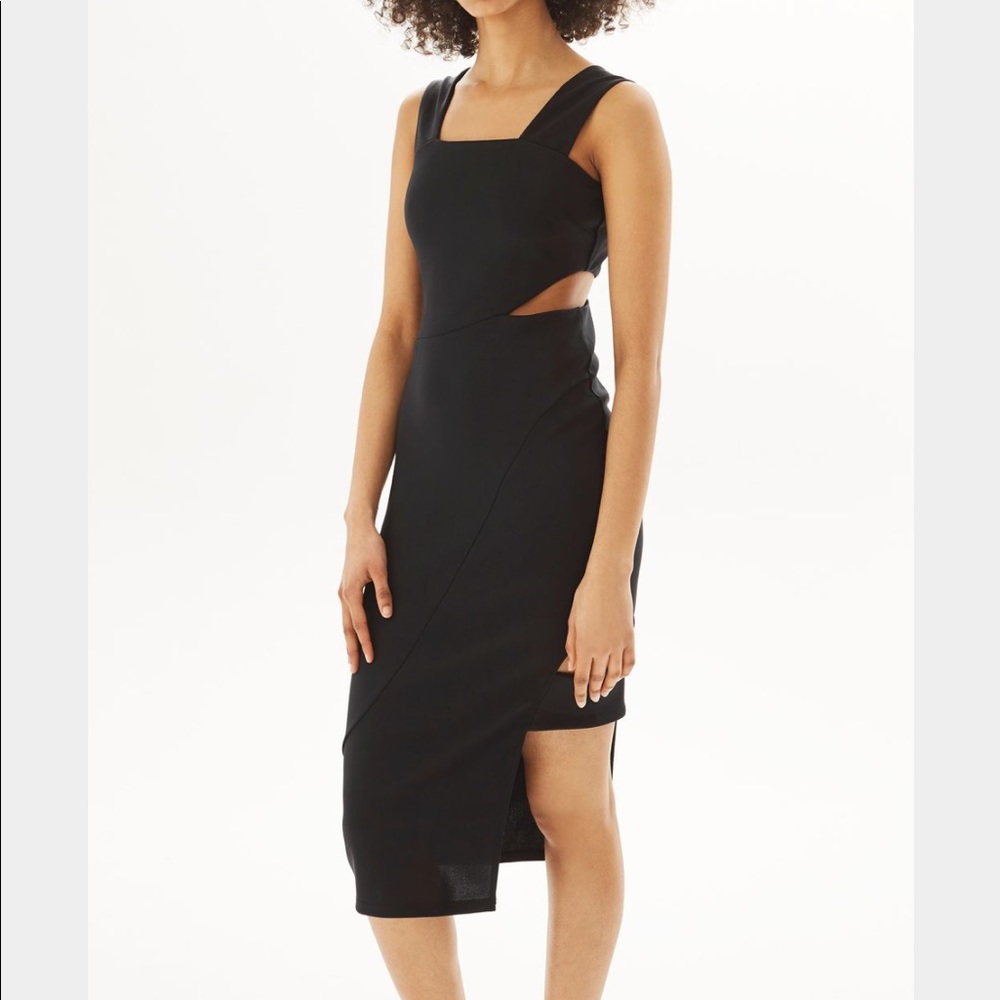 Topshop Wide Strap Midi Dress Black Size 6 US