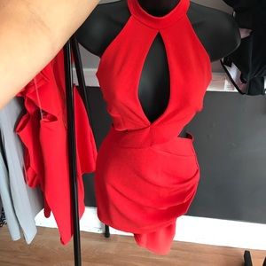 Tangerine orange reddish asymmetrical dress