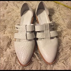 Barely worn Freda Salvador white t-strap sandals