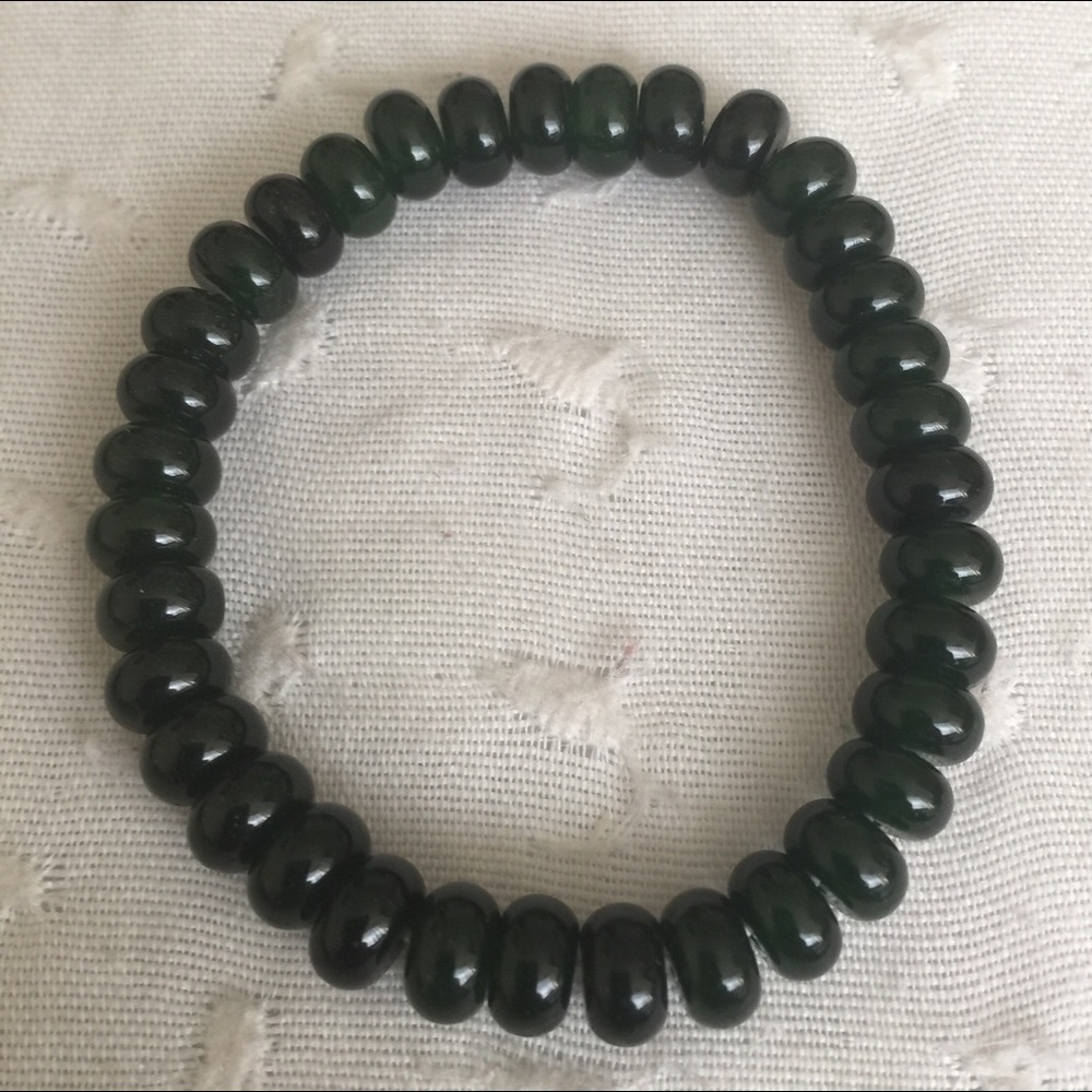 Authentic Jade Like (Iolite) Bead Bracelet