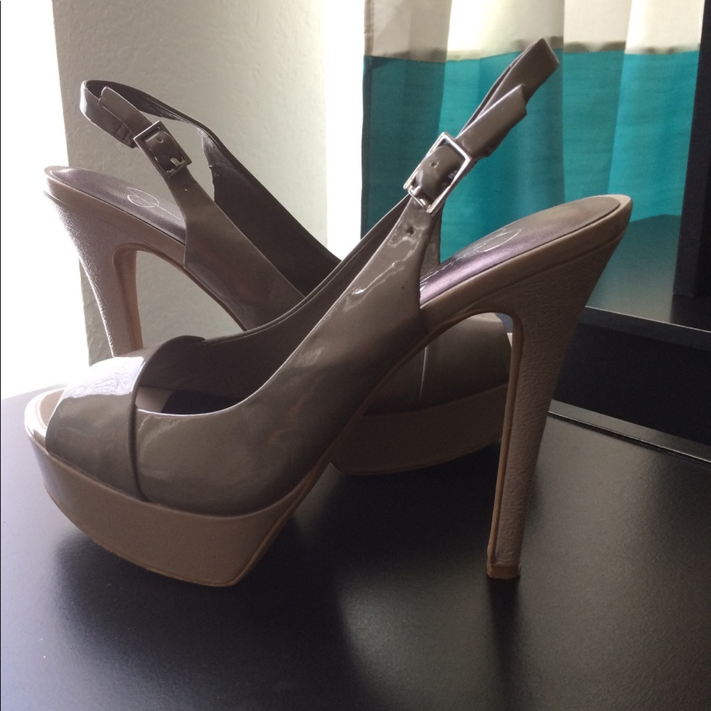 ✨ Grey Jessica Simpson Open Toe Heels✨