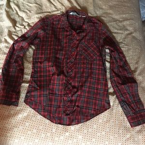 Red plaid shirt S, vintage