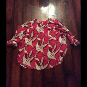 Pink Button-Down Printed Blouse