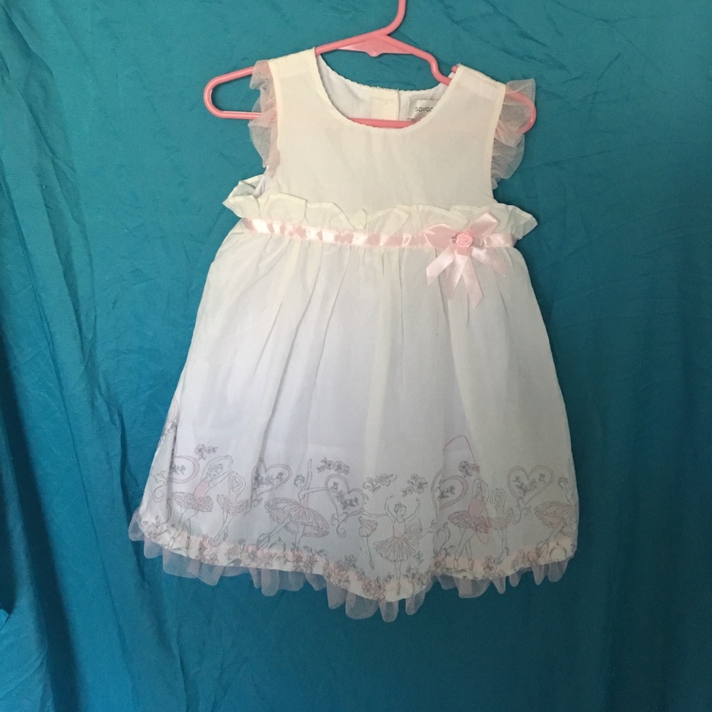 Pink and white toddler dress