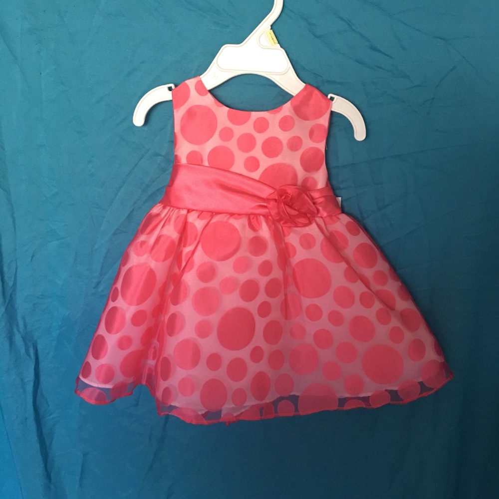 Pink poka dot infant dress