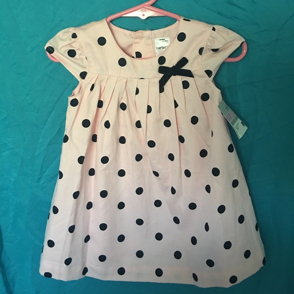 Pink and black infant dress