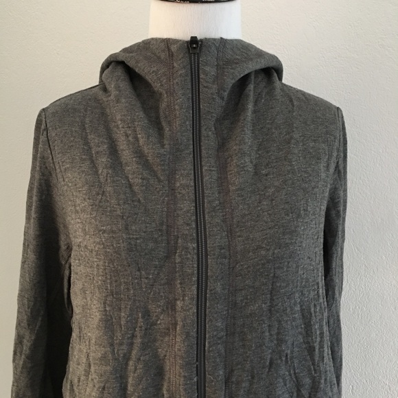 Eileen Fisher Gray Full Zip Hoodie Size M - Picture 2 of 6