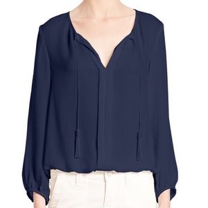 Joie Jacinta Split Neck Silk Top