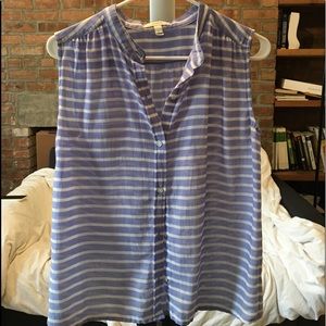 J.Crew Blue/white stripe sleeveless top