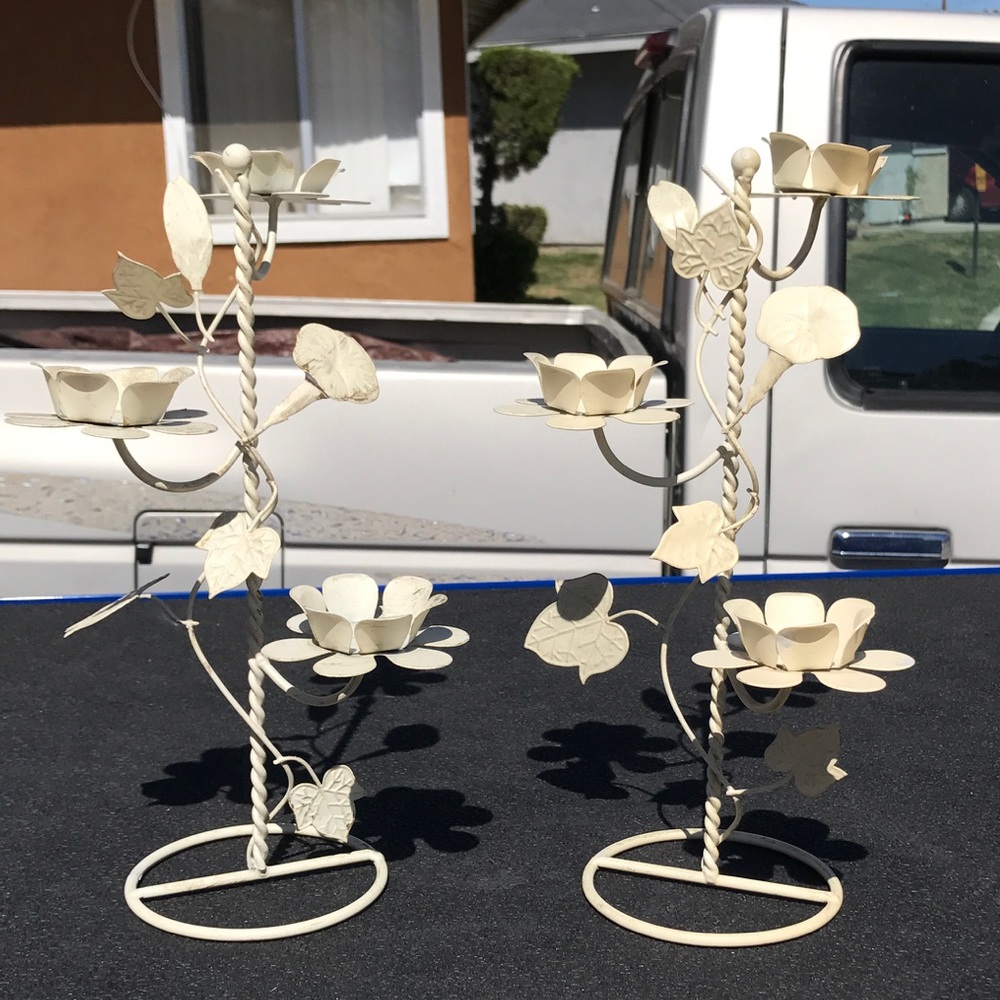 Vintage Candle Sticks (Shabby Chic)