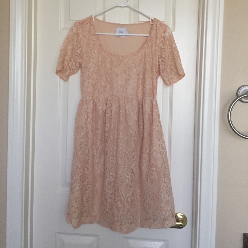 👗👶🏼Peach lace maternity dress