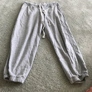 Gray crop leg sweats