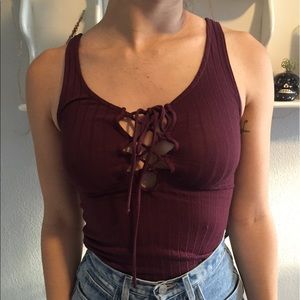 PROJECT SOCIAL T URBAN OUTFITTERS LACE UP TANK
