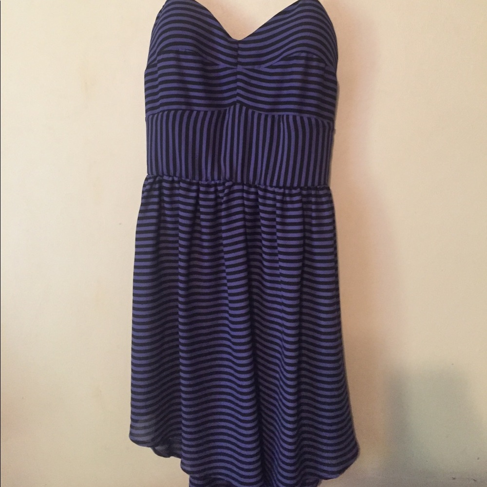 "AUDREY" brand Purple and black striped cute dress