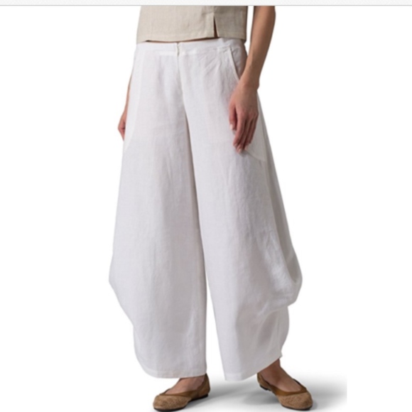 NWT VIVID 100% linen harem pants - ankle length 4 - Picture 4 of 7