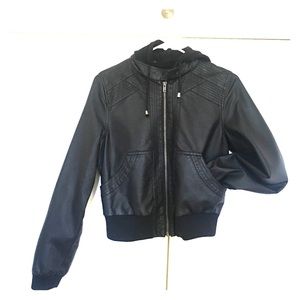 Imitation leather jacket