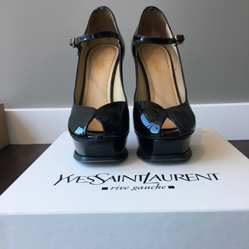 YSL Tribute Vitello Vernice Patent Black