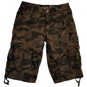 Mens Brown Camouflage Cargo Shorts #28sC1BR