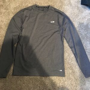 Heathered gray "dri-fit" top