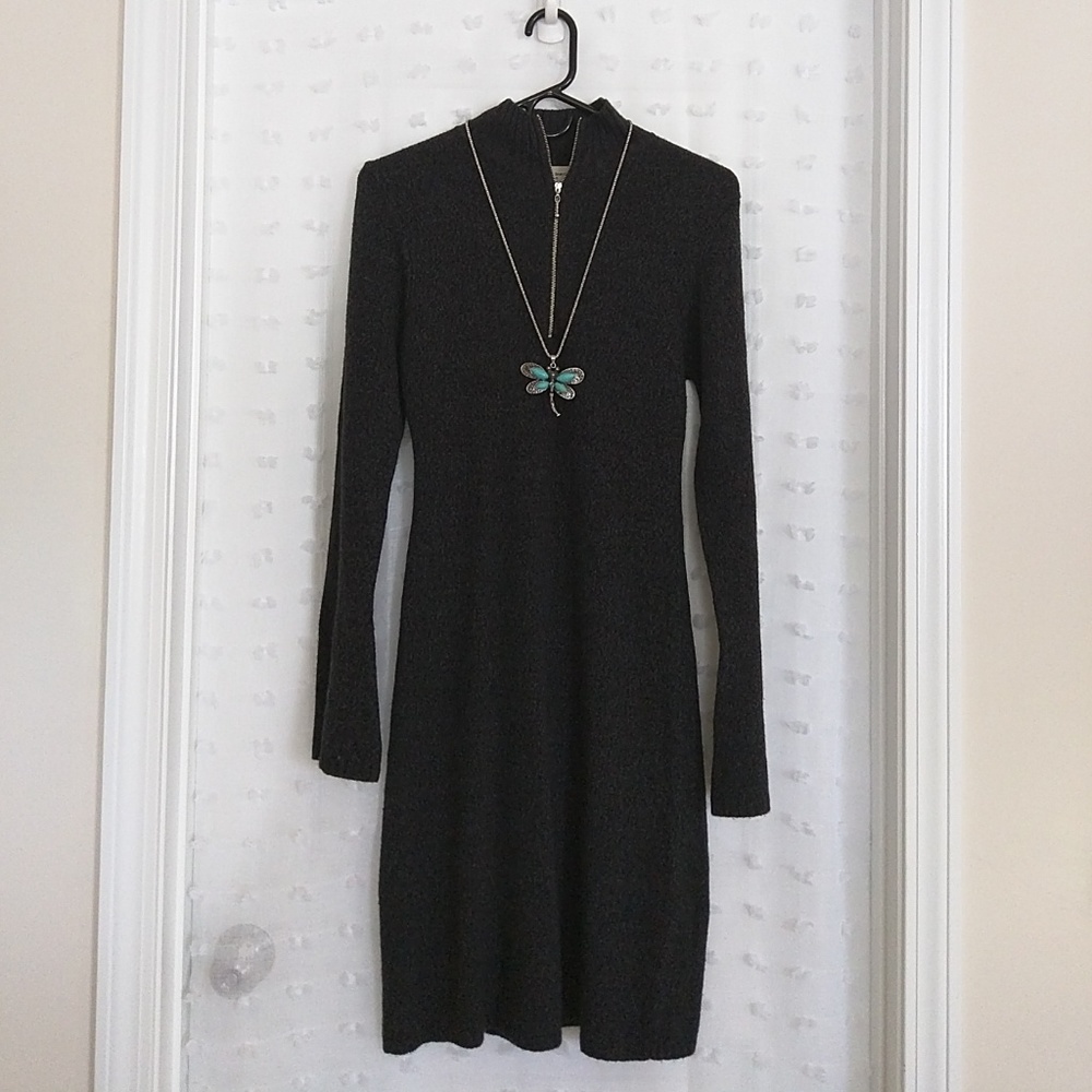 Charcoal Gray Sweater Dress