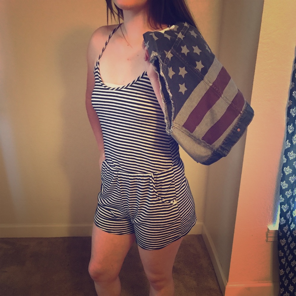 Romper and jean jacket
