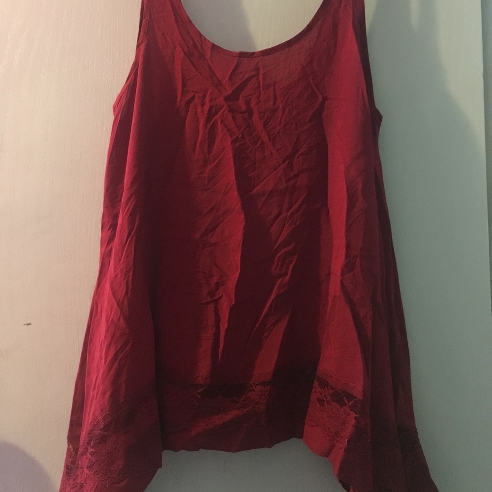 Red Adam Levine lace tank top