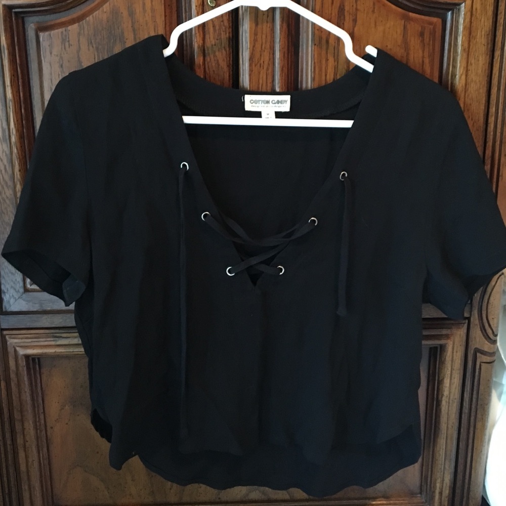 Brandy Melville lace up shirt