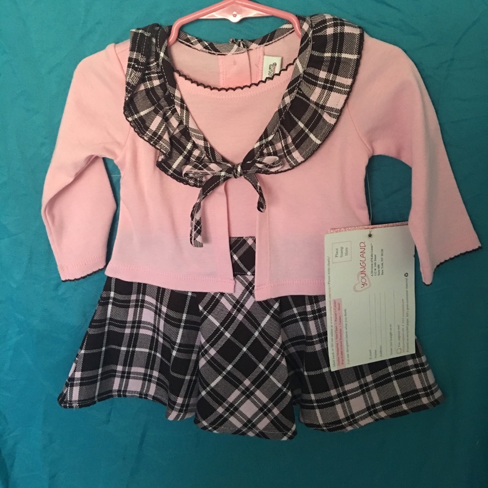 Toddler pink and brown dress