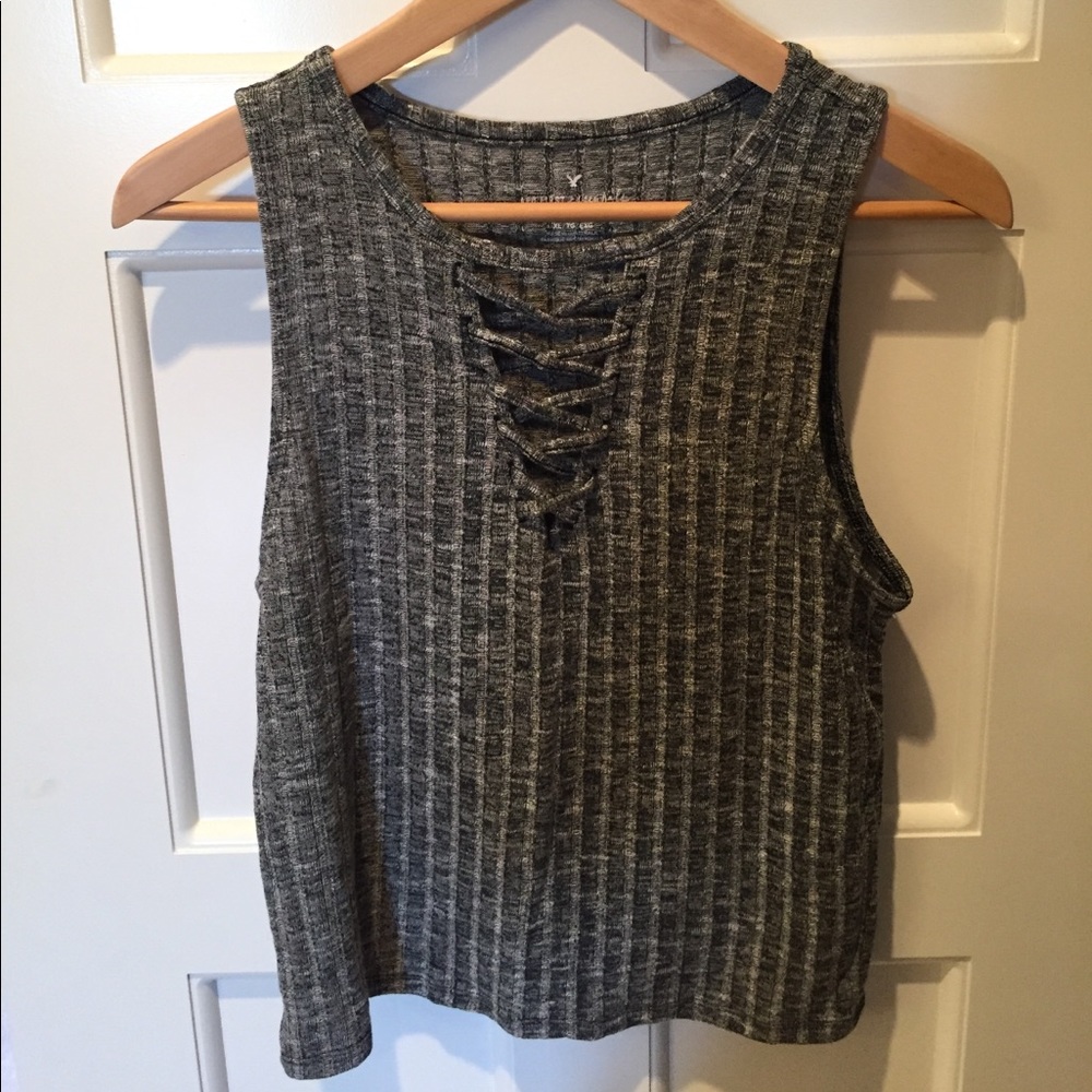 AEO Ribbed Lace-Up Cami