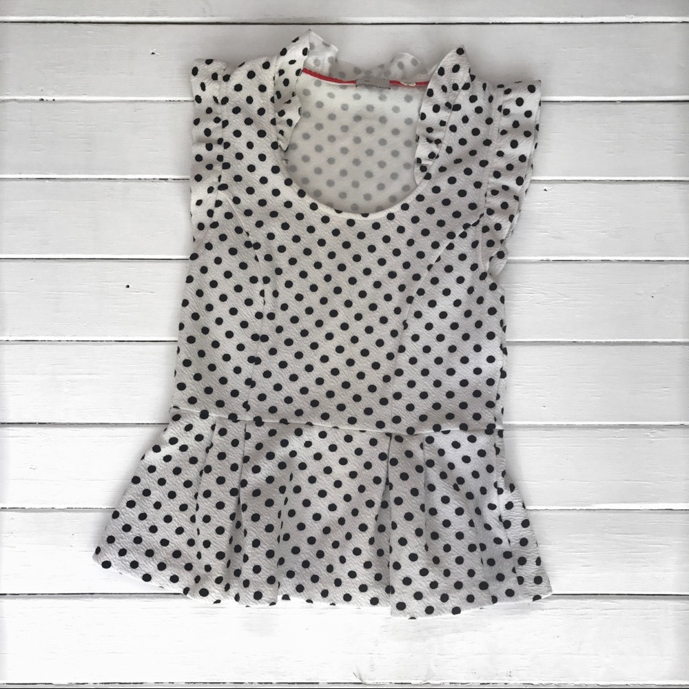 Anthropologie Peplum Polka Dot Top