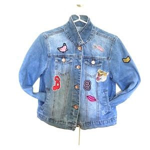 Denim jacket with patches