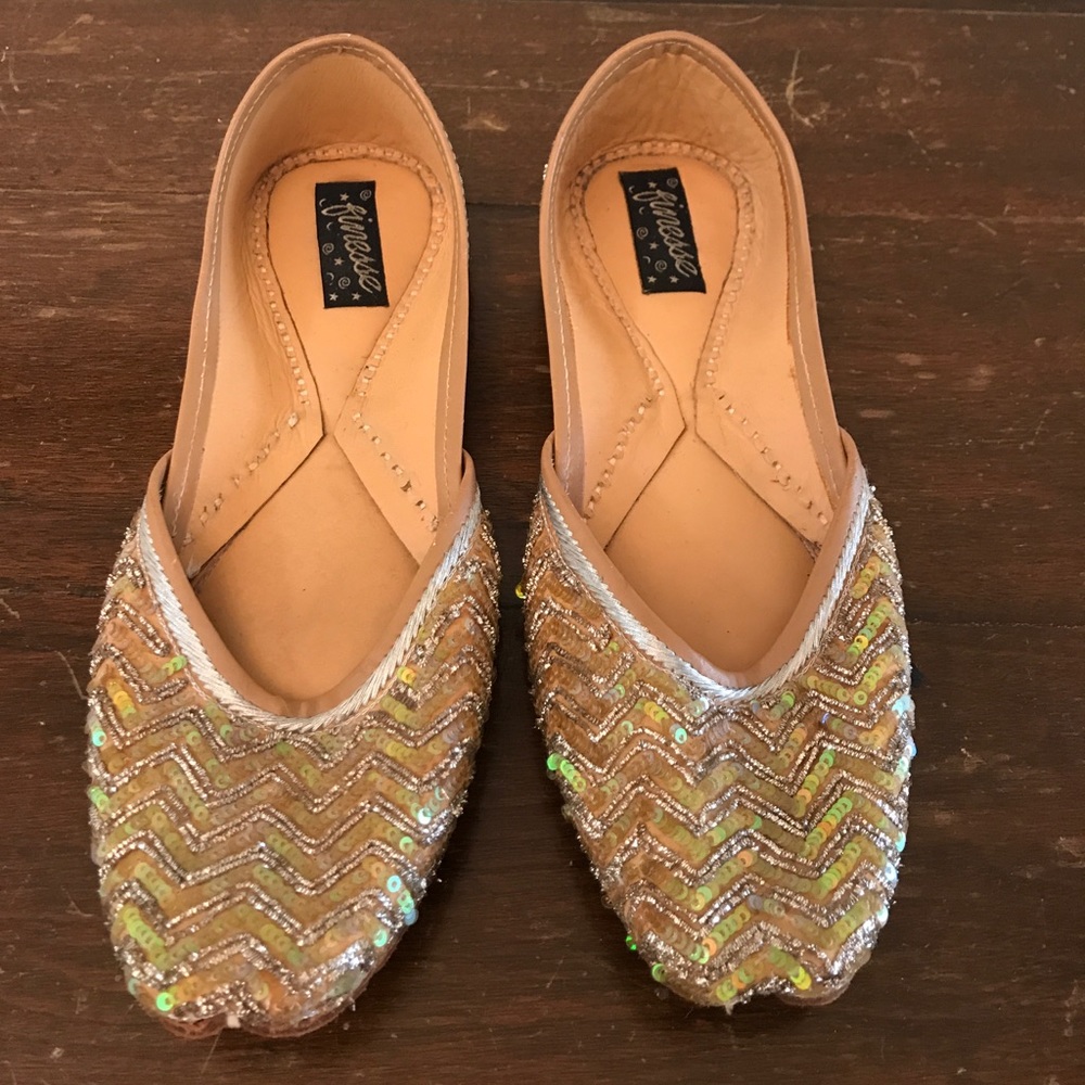 Gold Indian slippers