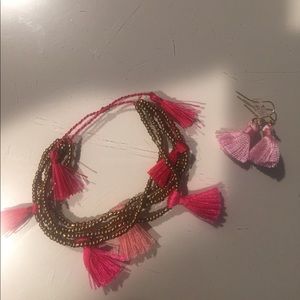Tassel Bracelet and earring combination