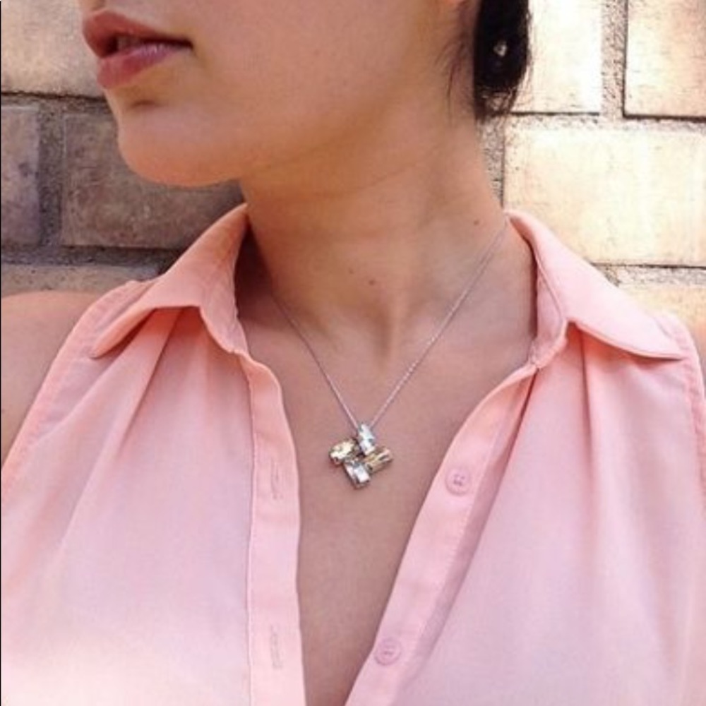 Selene Swarovski elements platinum plated necklace