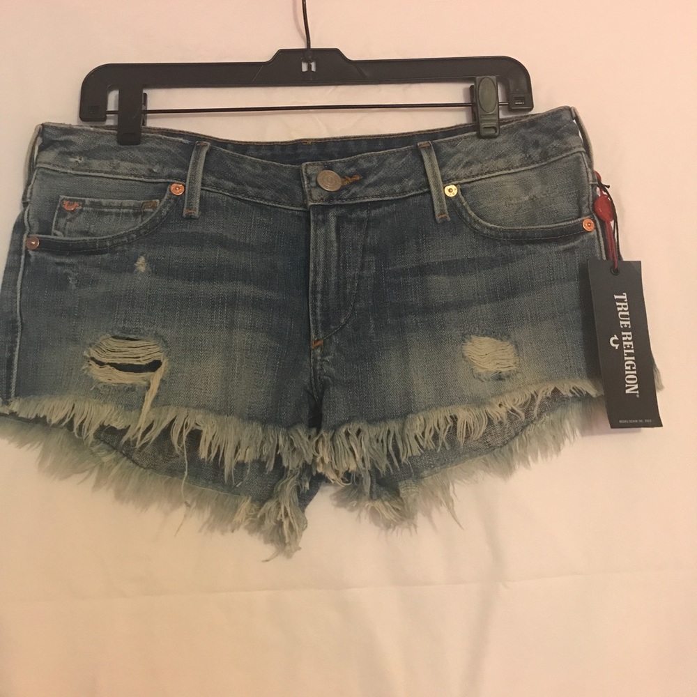 True Religion destroyed denim shorts / Final sale