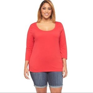 NWT Ava & Viv 3/4 sleeve scoop neck t-shirt