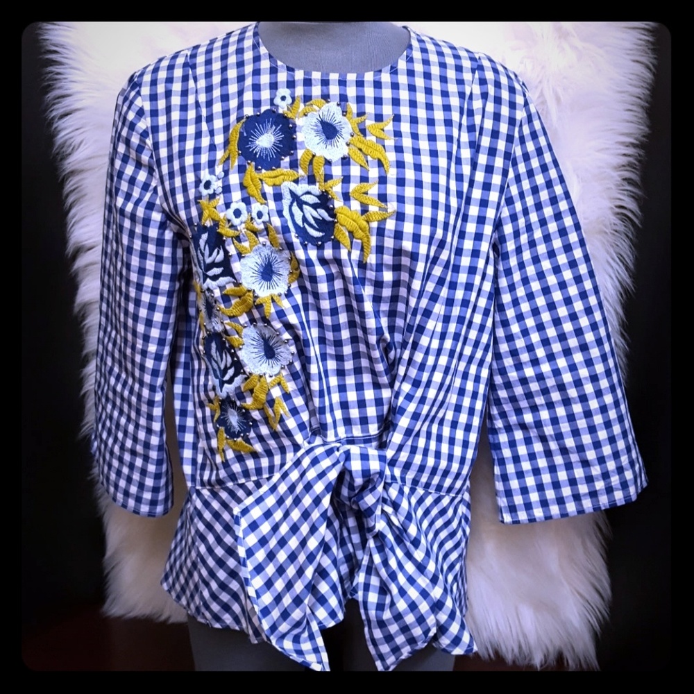 Zara Woman Checkered Top