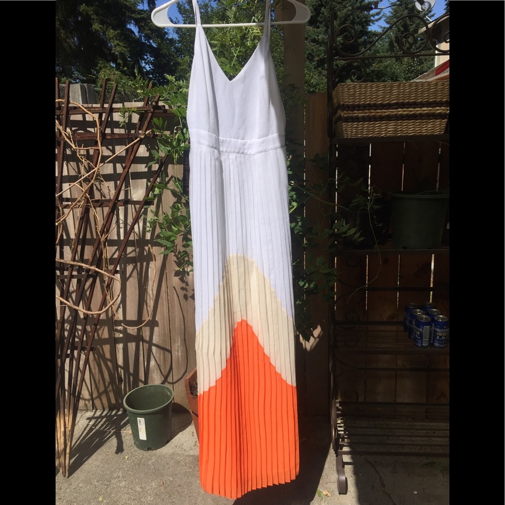 Bebe "flutterscape" maxi dress